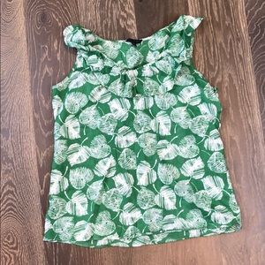 Green & White Banana Republic Cotton Top